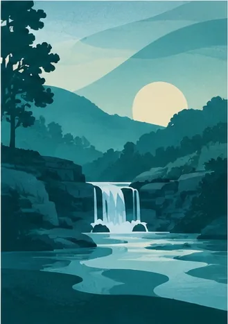 Cave Springs, Arkansas illustrated landscape